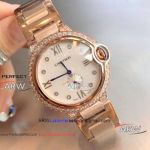 Perfect Replica Cartier Ballon Bleu Rose Gold Diamond Watch - Women